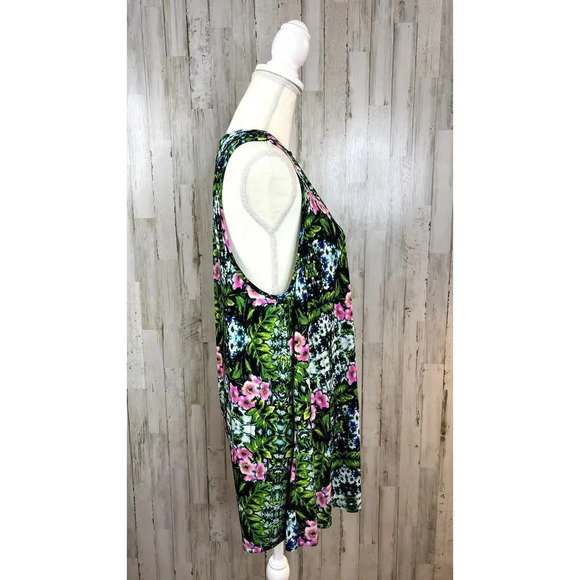 Show Me Your Mumu Women's Small Garrett Green/Pink Floral Sleeveless Mini Dress - Picture 4 of 6